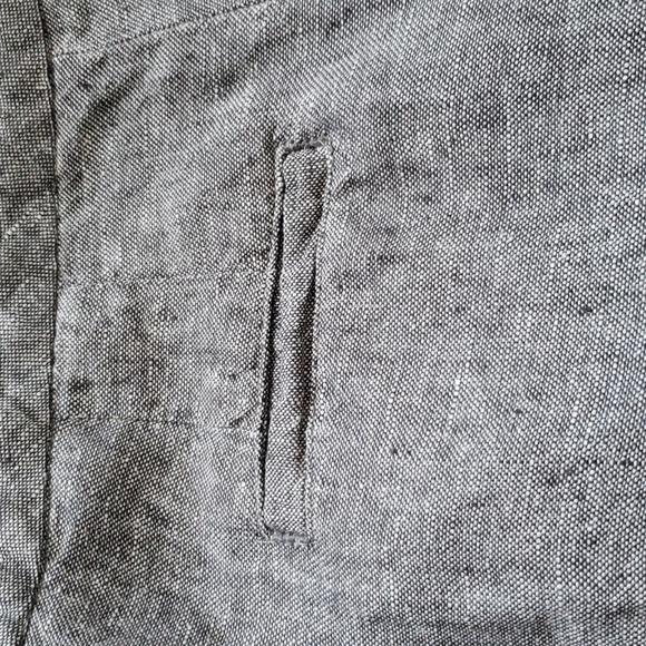 ☕ Coldwater Creek Black and White Linen Pants with Hidden Stretch-Waist Size 10 - Picture 6 of 8